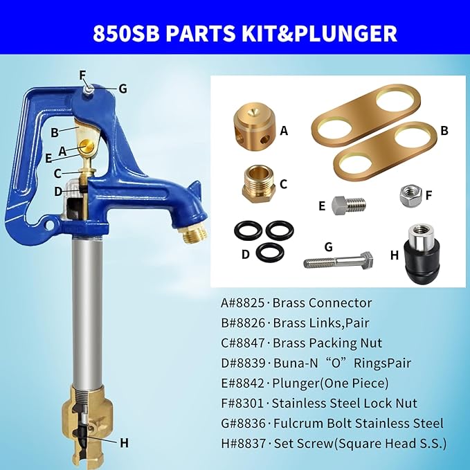 850 Sb Parts Kit Yard Water Hydrant Repair Kits & 8842 Plunger Fit for Simmons 800LF 800SB 4800LF 5800LF 6800LF Series Frost Proof Landscape Outdoor Yard Hydrant, Plunger Sale 9401324