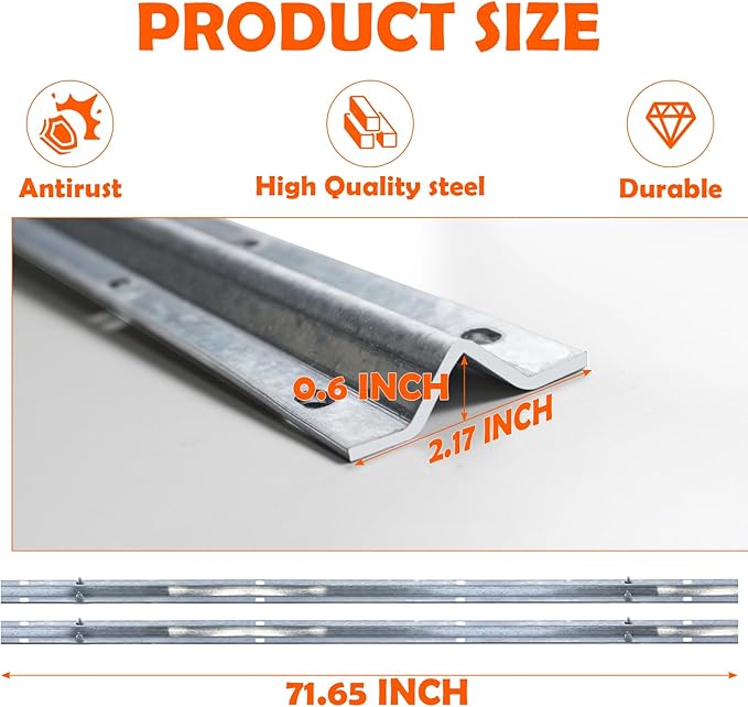 12ft Section Galvanized Inverted V Track | V- Track in 2 6 Foot Sections for Sliding Slide Gate | Driveway Gate Track