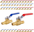 50-Pack Foskan 1/2" Brass PEX-A Full Port Ball Valve, Quarter Turn Shut-off Valve for PEX-A Tubing(Blue and Red)