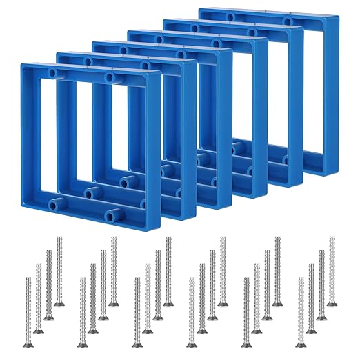 6Pcs Double Gang Outlet Box Extender Electrical Box Extenders with 24Pcs Screws, Receptacle Extenders 2 Gang Electrical Boxes for Electricals Boxes and Electricals Outlet Switches(Blue)(1/2in)