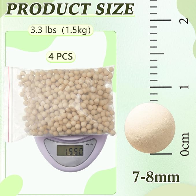 Timgle 4 Bag 3.3 lb Refill Condensate Neutralizer 7-8 mm Pickling Waste Liquid Neutralizer Acidic Water Increases Alkalinity Total 13.2 lb Weight Condensing Water Heater Condensate Neutralizes Balls