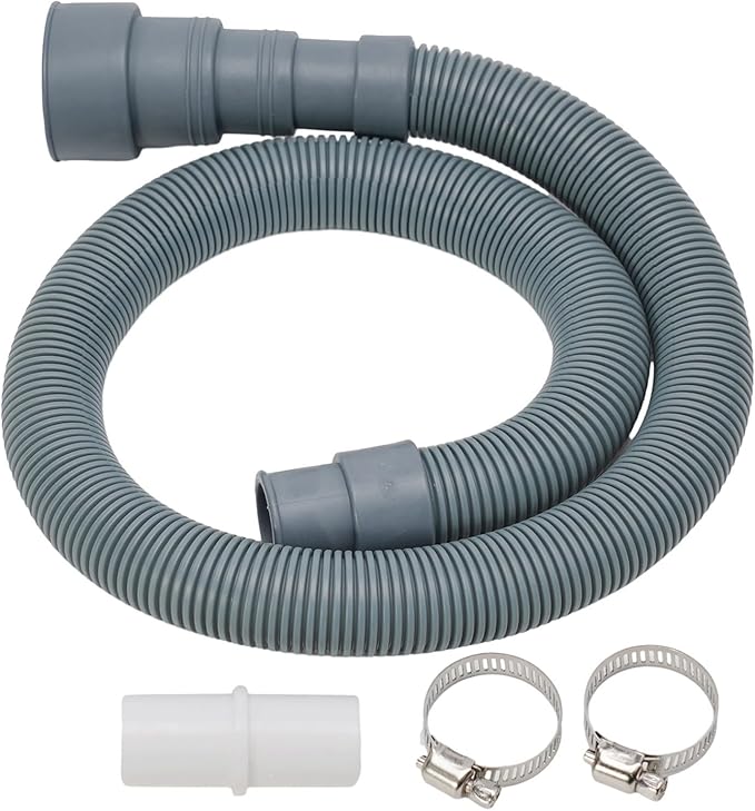 Drain Hose Extension Kit, Includes Drain Hose, Clamps And Adapter For All Washing Machines, Dishwashers And Dehumidifier High-Quality, Gray, 1-Piece(27.56 IN)