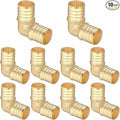 (10 Pack) Lidertik Pex Fittings 1 Inch 90 Degree Elbow Crimp Fitting, 1" PEX B F1807 to 1" PEX B F1807 Adapter Brass LI-APXE11(10 Pieces)