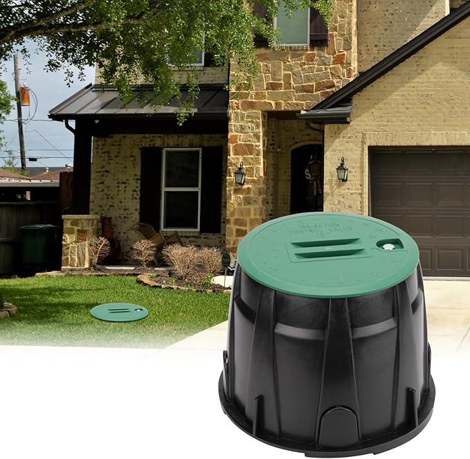 2 Pcs 10 Inch Round Valve Box Cover Lid Replacement for Outdoor Green Sprinkler System Irrigation Control Water System Lawn, Compatation with ID 8.7" OD 10" Sprinkler Valve Box