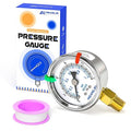 MEANLIN MEASURE 0~15Psi Dry Low Pressure Gauge Stainless Steel 1/4" NPT 2" FACE DIAL Waterproof for Water Oil Air Well Pump Tank Tire Pressure Test Lower Mount (with 2PCS Snaps)