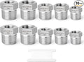 TAISHER 10PCS Forging of 304 Stainless Steel Reducer Hex Bushing Pipe Fittings Kit, 3/8" - 1/4",1/4" - 1/8",3/8" - 1/8",1/2" - 3/8",1/2" - 1/4"