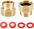 2 Pack Lead-Free Hose Bib Adapter, 1-1/16" Fine Thread Female x 3/4 GHT Male Backflow Preventer Adapter with Washers for U.S. Standard Arrowhead Hose Bibs & Vacuum Breaker Faucet Fitting