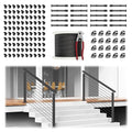 36" Stair Railing Post Kits(Post 35"x2"x2"), Adjustable Top Stair Cable Post System Includes 4Pack Stair Posts, 250FT Wire Rope, Black Swageless Cable Railing System Kit(No Handrail), RG32