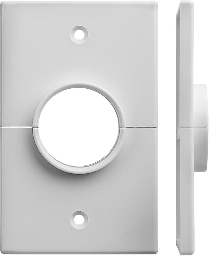 OSD Audio Split Single Gang Wall Plate With 1-3/8" Hole, White (1-Pack)