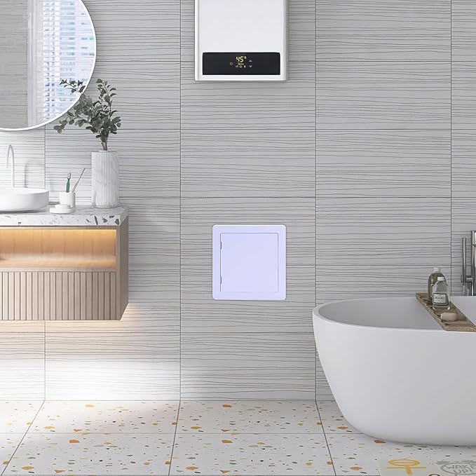Suteck Plumbing Access Panel for Drywall Ceiling 18 x 18 Inch Reinforced Plastic Wall Access Doors Removable Hinged White