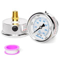MEANLIN MEASURE 0~5000Psi Liquid Filled Pressure Gauge 1/4" NPT 2.5" FACE DIAL Stainless Steel Glycerin Filled WOG Water Oil Air Back Mount