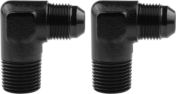 EVIL ENERGY 8AN to 1/2" NPT Male 90 Degree Fitting Adapter Aluminum 2PCS