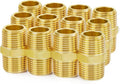 ChillWaves Brass Pipe Fitting, Hex Nipple 1/8" NPT Male x 1/8" NPT Male Thread Adapter(12-PACK)