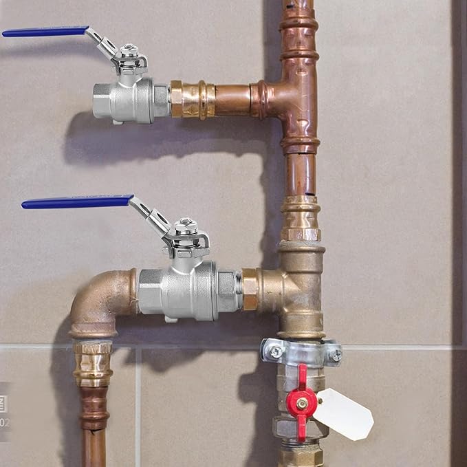 Boltigen 1/2 inch Full Port Ball Valve with Female to Male NPT Thread, 2Pack Heavy Duty Stainless Steel Shut Off Valves with Locking Device & Long Handle, 1000 PSI WOG Water Control Valve Fitting