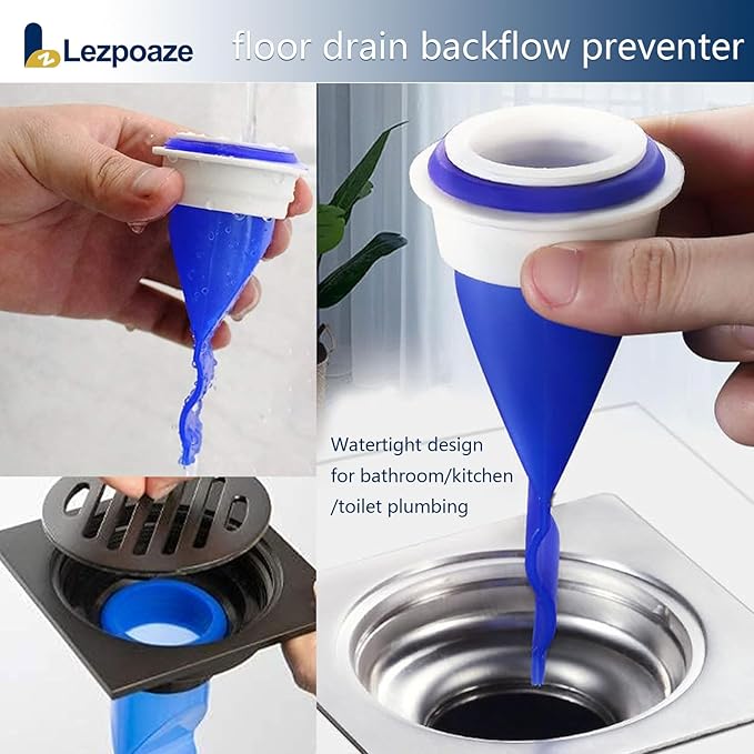 Adjustable Silicone Floor Drain Backflow Preventer, Anti-Odor Sewer Core, One-Way Valve Universal Fit for 40-50mm Drain Pipe, for Bathroom, Kitchen, Shower, Toilet（Blue-4）