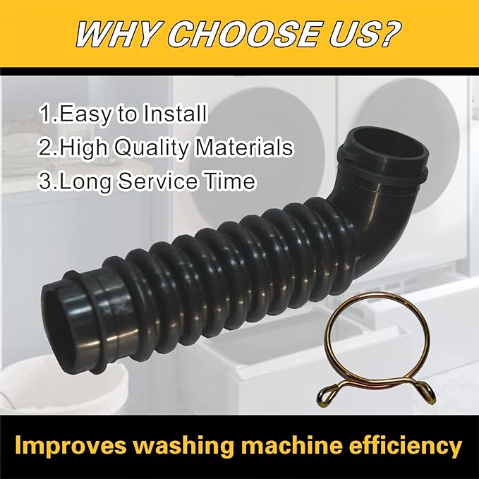 Upgraded AEM75152901 Washer Drain Hose Assembly Compatible with LG Front Loading Washers Machines: WT7800CV, WT7800CW, WT7900HBA, WT7880HWA, WT7405CW