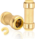 40-Pack HeSun Pushfit Check Valve, 1/2-Inch Push to Connect Plumbing Fittings with Disconnect Clip, Brass Push-fit Fittings for PEX, Copper, CPVC, PE-RT Pipes(PF-VALVE060-40)