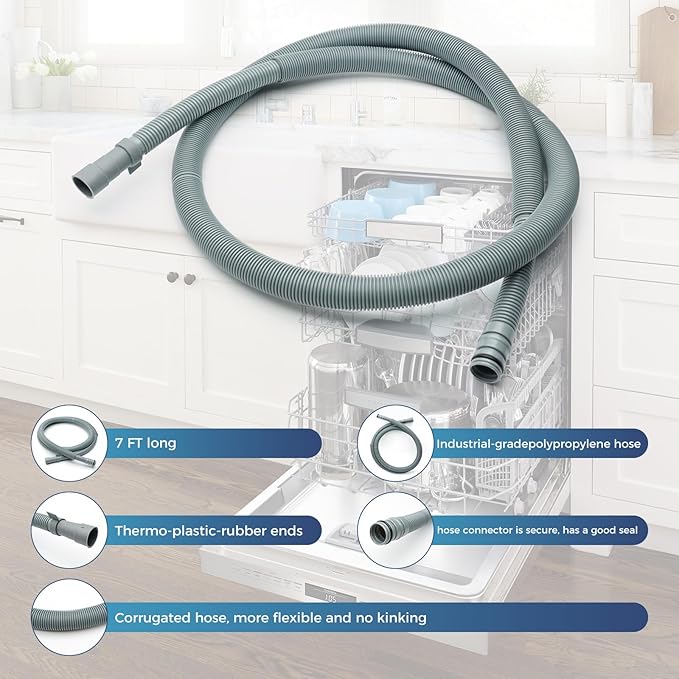 AEM74333101 Dishwasher Drain Hose AEM74333104 Compatible with LG Kenmore Dishwashers, Drain Hose Assembly Replaces AP7034217 PS16621806 LDF5545ST LDF5545WW LDP6797BD LDP6797ST LDPS6844AS