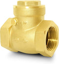 1" NPT Horizontal Check Valve, Brass Non Return Swing Check Valve to Prevent Water Backflow, Level One Way Counterflow Valve to Prevent the Medium Backflow for Oil Water Gas Air（1", DN25）