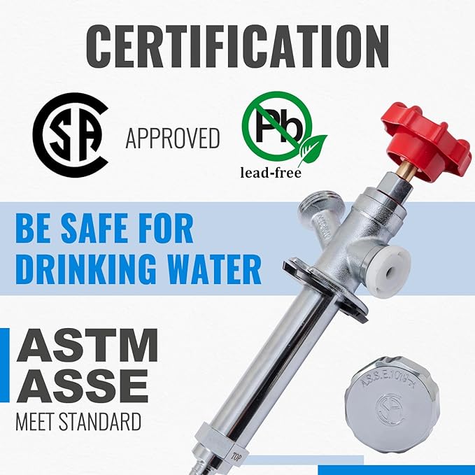 SUNGATOR 4 Inch Frost Free Sillcock, Anti-Siphon Outdoor Hose Valve, 1/2" PEX x 3/4" GHT Hose Bibb, No Lead Brass Garden Faucet/Spigot, Frost Proof Outdoor Water Faucet for PEX Pipe