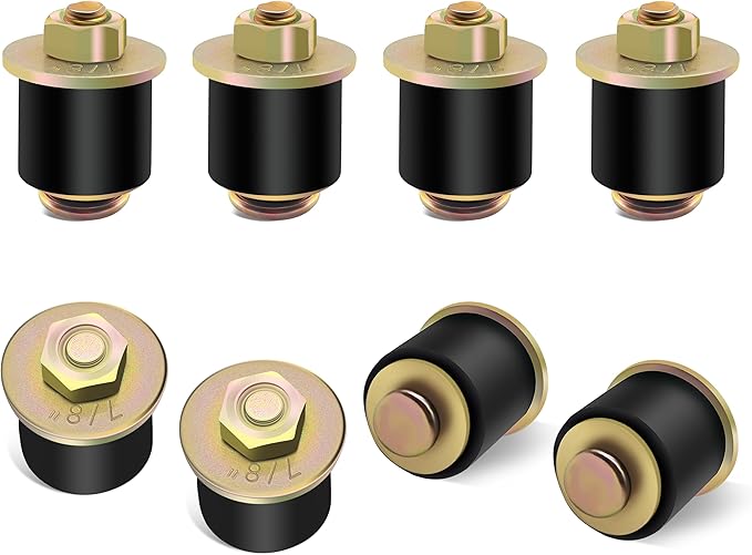 Siptenk 7/8" Freeze Rubber Expansion Plug 8 pcs, Automotive Rubber Expandable Freeze Plugs for Engine