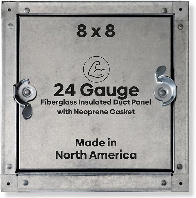 8" x 8" Self Stick Duct Access Door, 1" Fiberglass Insulated, Steel, No Hinge, BA-CDSS-6031