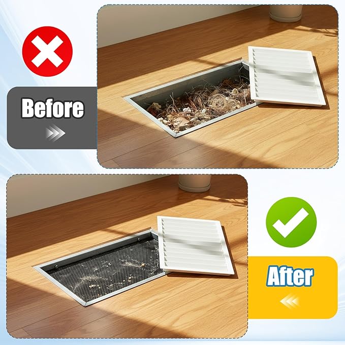 SHENLIU 20Pcs 4 x 10 Inch Floor Register Cover Trap, Floor Air Vent Cover Screen for Home Air Vent Filters Mesh Filters Net Trap Keeps Pet Hair, Food Out