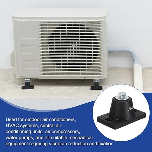 PATIKIL Rubber Vibration Isolator Mounting Bracket 60kg / 132lb Load Bearing, 2 Pack Machine Shock Absorber for Mini Split HVAC Air Conditioner Condenser (3.8 x 2.3 x 2")