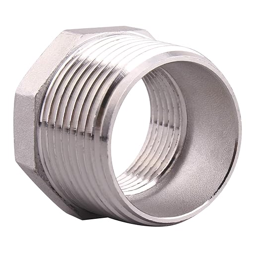Stainless Steel Reducer Hex Flush Bushing, 1" NPT Male 3/4" NPT Female,Reducing Adapter Cast Pipe Fitting