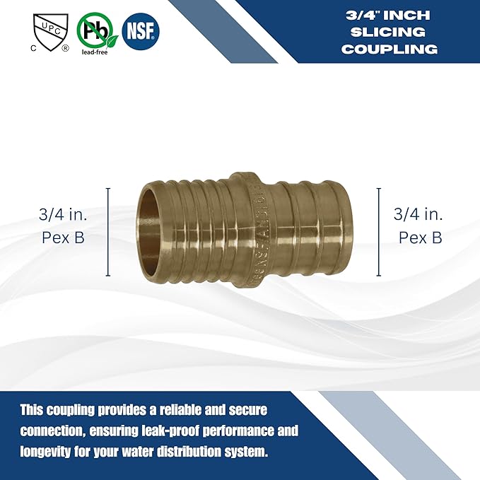XFITTING 3/4 Inch Pex x 3/4 Inch PB (polybutylene) Slicing coupling with ring, Repair Kit, 30-2-2=10XX, 10 Pieces