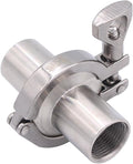 DERNORD 2 Pcs Sanitary Female Threaded Ferrule Pipe Fittings + SUS304 Tri-clamp (Tri-clover Clamp) + Silicone Gasket (Female Threaded Pipe Size:3/4 Inch DN20)