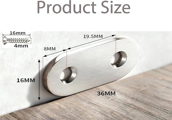 100PACK 1.4INCH X 0.6INCH Stainless Steel Straight Flat Bracket Repair Plate Brace,Mending Joining Plates for Wood, Board, Bed Frame, Furniture & Shelves,with Screws