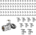 100-Pack Foskan 1/4 Turn Shut off Valve,Angle Stop Valve 3/8" OD x 1/2" FIP,Chrome Plated Brass