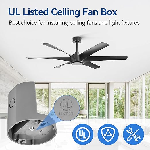 Ceiling Fan Box, PVC, 12 Cubic Inch, UL Listed, 48 Pack