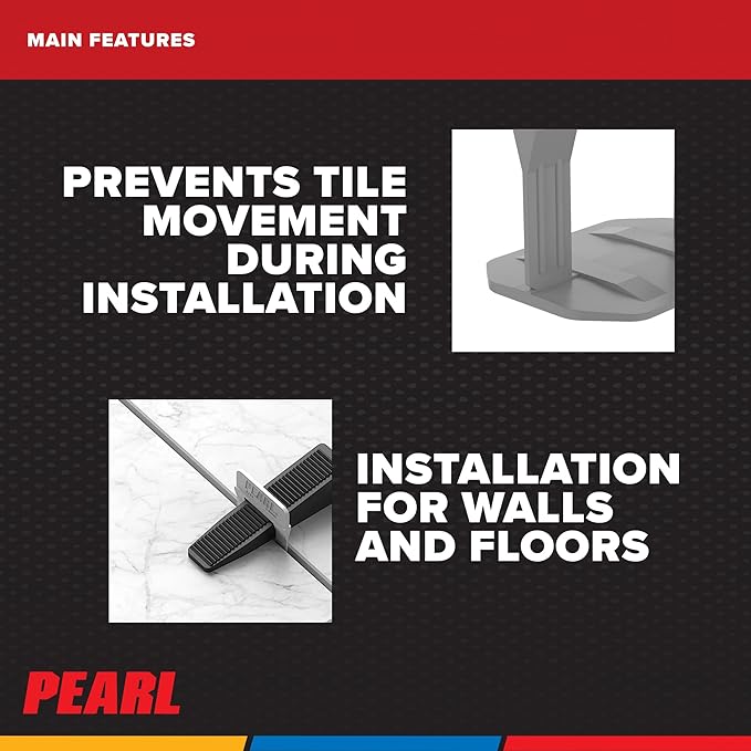 PEARL ABRASIVE CO. Leveling System Box of 500, Gray, 1/16"