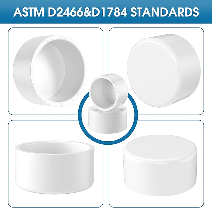 3/4" PVC Pipe End Cap Fitting, 30PCS SCH40 Furniture Grade PVC Cap Plug Adapter, White Pipe Slip End Caps Sockets for Built Furniture DIY Garden Shelf