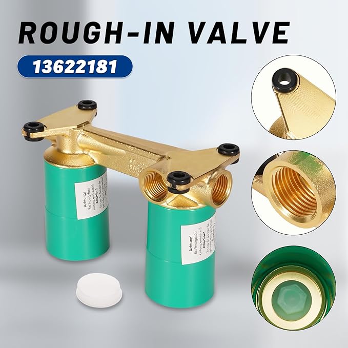 13622181 Rough-In Valve for Hansgrohe Two-Hole Wall-Mounted Faucets AXOR Starck, Citterio, Talis, Metris, PuraVida, Solid Brass Concealed Valve Replacement for Bathroom & Shower Systems
