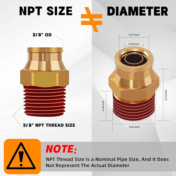 49 Pcs Brass DOT Air Line Fittings Assortment 1/8" 1/4" 3/8" 1/2" Air Line Quick Connect Push to Connect Air Hose Fittings Repair Kit for DOT Air Line Peumatic Tubing