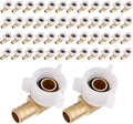(Pack of 50) EFIELD Pex Crimp 3/4" Pex X 3/4" Female NPT Swivel Elbow Adapter Brass Fittings,(PEX1807211-50PCS)