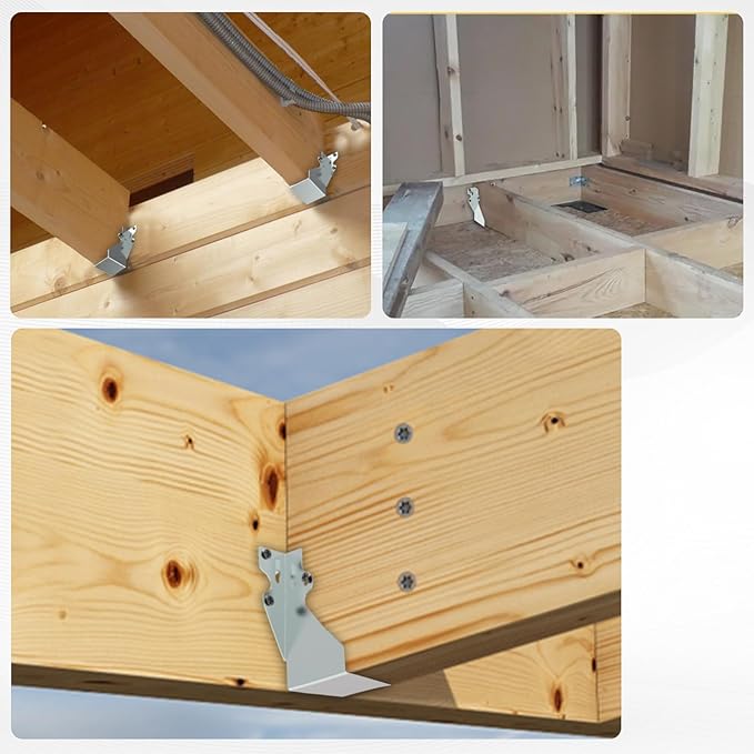 10 pcs 2x4 Joist Hanger,LU26 20 Gauge Double Shear Face Mount Joist Hanger,Hurricane Ties for Rafters Tie Brackets Great for Floor Deck and Ceiling Joists