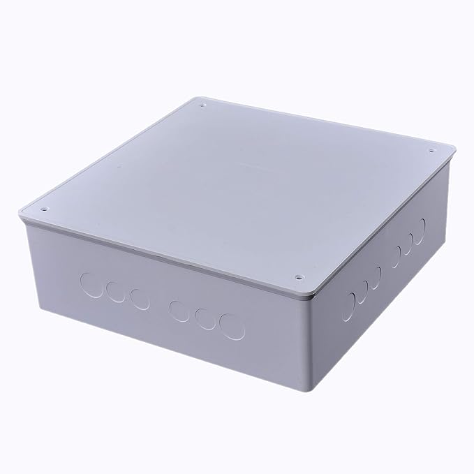 Co. 12" x 12" x 3" PVC Plastic Junction Conduit Box with Pre Molded 3/4" & 1" Punch in Holes