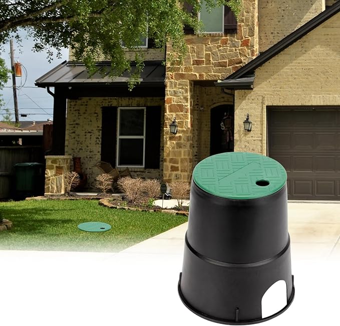 6 Pcs 6 Inch Round Valve Box Cover Lid Replacement for Outdoor Green Sprinkler System Irrigation Control Water System Lawn, Compatation with ID 5.5" OD 6" Sprinkler Valve Box