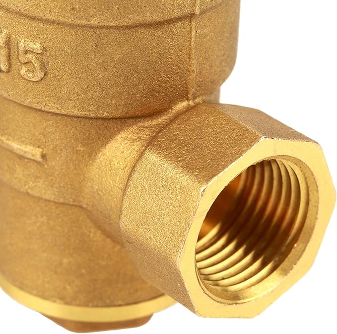 Water Pressure Regulator Valve, DN15 Brass RV Adjustable Water Pressure Reducer With Meter for RV Travel Trailer