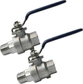 1/2" 316 Stainless Steel Ball Valve Female to Male, 2-Piece Full Port NPT Threaded, 1000 WOG, High Pressure Corrosion Resistant Shut Off Valve for Water/Oil/Gas, Industrial Plumbing Valve (2-Pack)