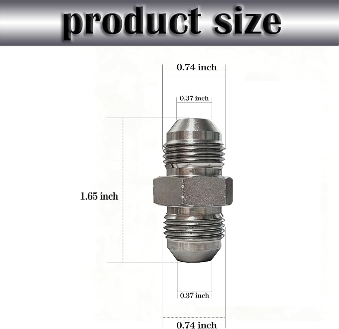1/2" JIC Male x 1/2" JIC Male Hydraulic fitting, Carbon Steel SAE 37° Flare Pipe Adapter Tube Fitting Straight Connector