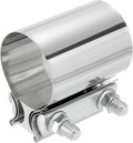 uxcell 2.2 Inch Exhaust Clamp, 304 Stainless Steel Butt Joint Band Clamp Sleeve Coupler Pipe Repair Clamp Universal Widening Clamp for Exhaust Pipes Mufflers, Silver