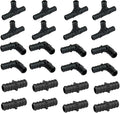 3/4" PEX Barb Crimp Fittings Combo - Elbow, Tee & Coupling (24Pcs), PPSU Plumbing Fittings