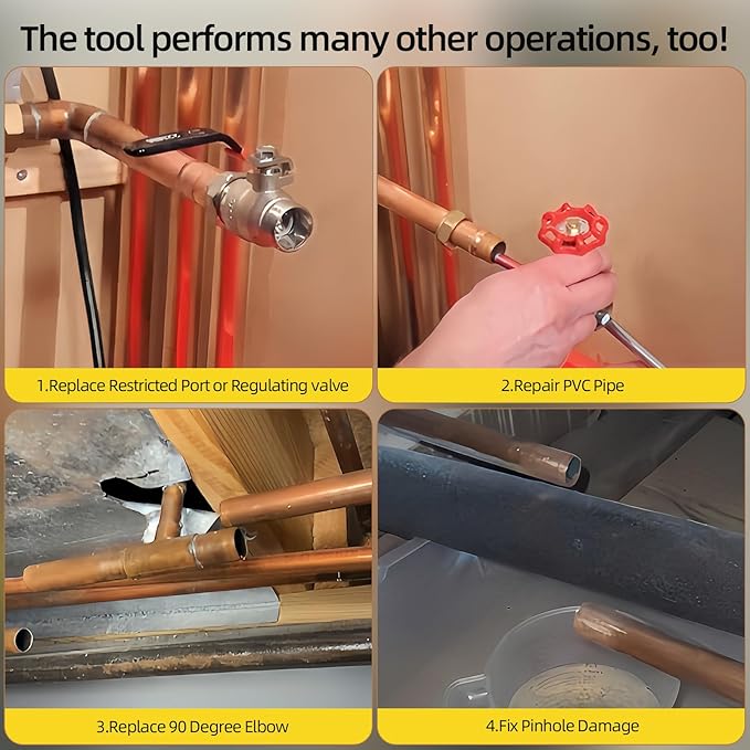 Plumbing Plug Tool, Water Stopper for Pipes 3/4" PVC Copper Steel Pipe, expansion range 1.7 to 3.2cm, No Draining Needed Fast Leak Repair up to 65 PSI, with replacement gaskets nuts EPDM Kit