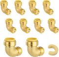 (Pack of 10) Niikappu 1 Inch x 3/4 Inch Reducing Elbow Brass Fitting, Push to Connect Plumbing Brass Fittings, PEX, Copper, CPVC, PE-RT Pipes