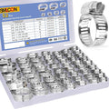 52 PCS Hose Clamp Assortment Kit - 304 Stainless Steel Worm Gear Hose Clamps Adjustable 1/4''- 1-1/2'' (6-38mm) Metal Fuel Line Clamp for Plumbing,Automotive And Mechanical Applications